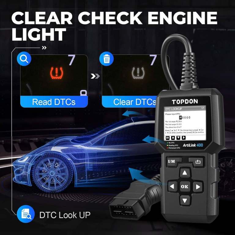 TOPDON AL400 OBD Scanner Code Reader, Check Engine Light for Car after ...