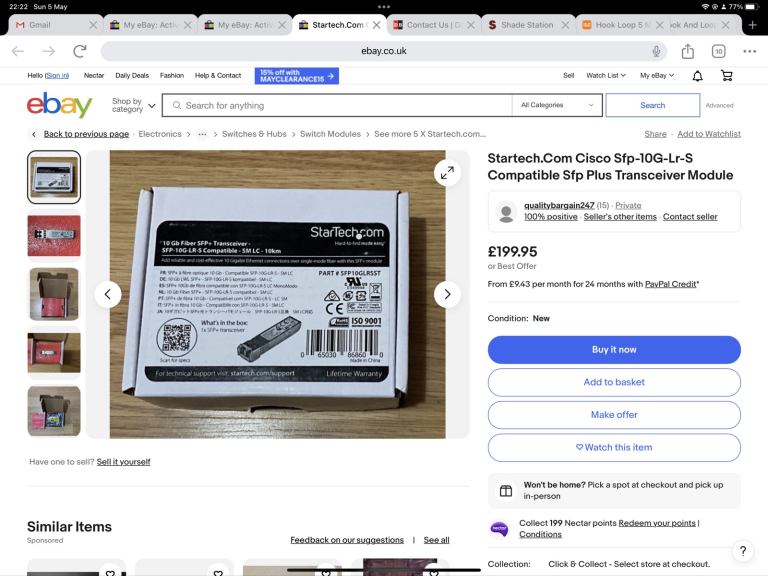 Startech Com Cisco Sfp-10G-Lr-S Compatible Sfp Plus Transceiver Module
