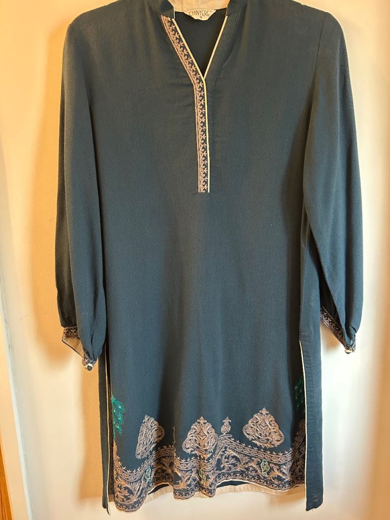 Asian/Pakistani shirt/Kurta Blue size 14 to 16 UK.