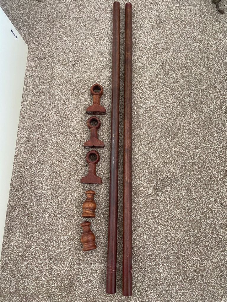 Wooden Curtain Pole Set 