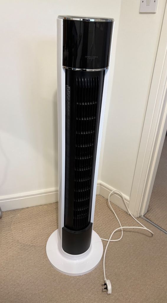 John Lewis 30” Tower Fan, white 