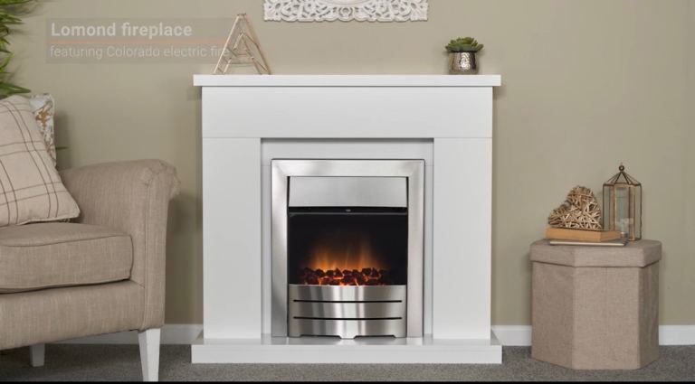New White Electric Fireplace Surround with Electric Fire