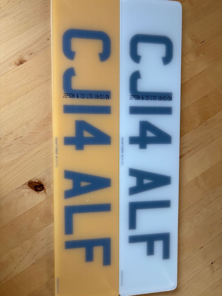 Personalised number plate 