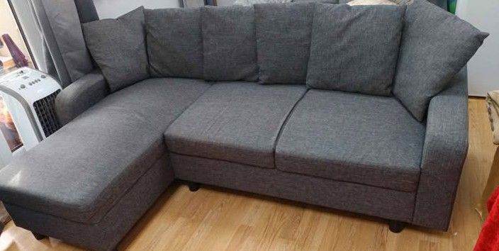 Comfy Grey Fabric Corner Sofa - Delivery available 