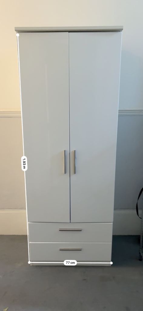 Large portable wardrobe with drawers