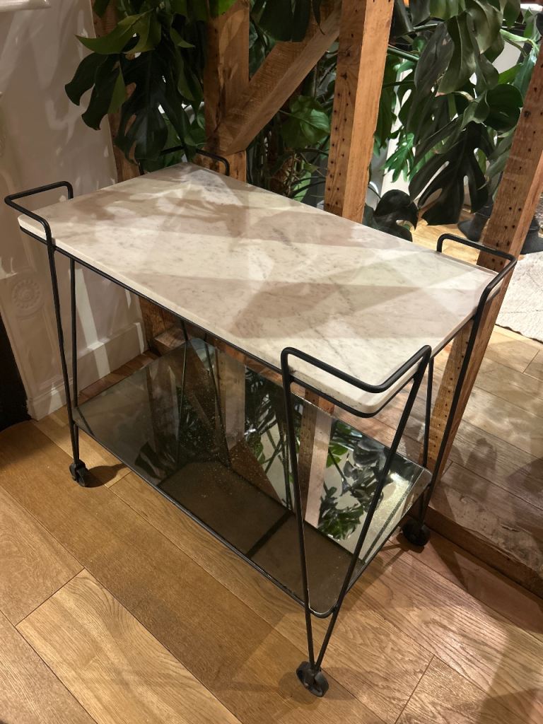 Swoon bar trolley marble & mirror 