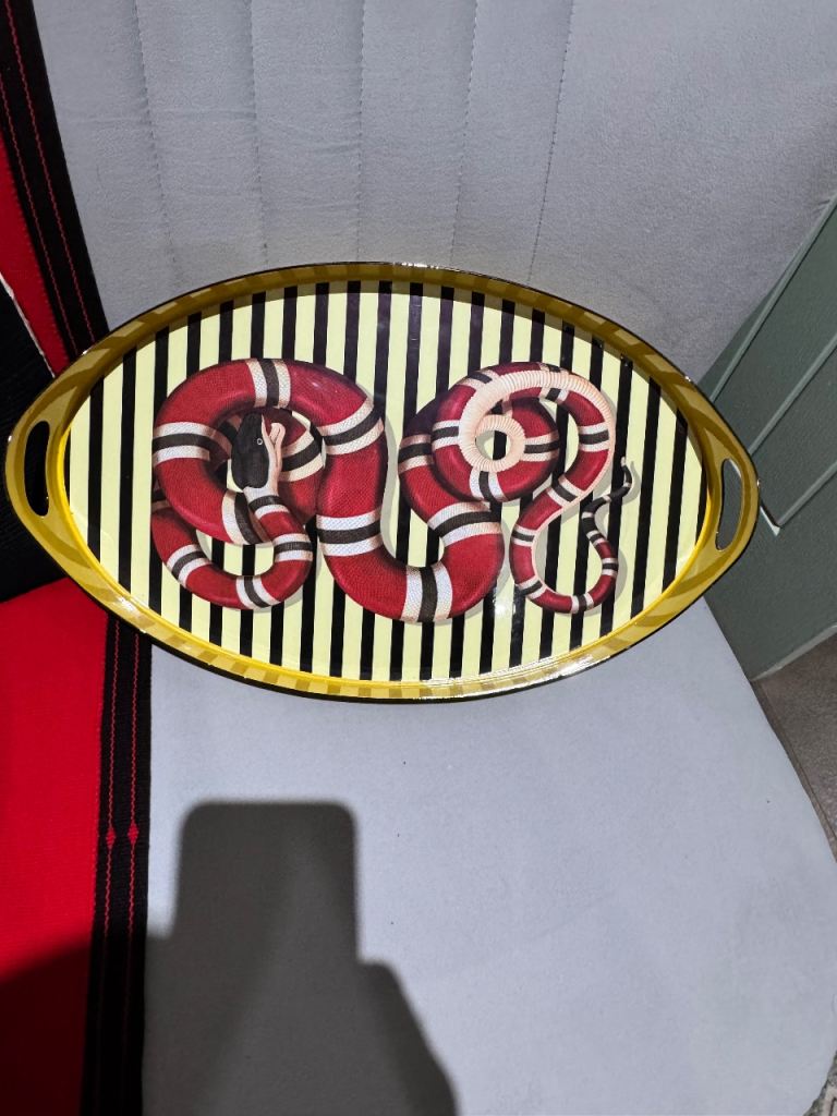 Gucci Oval Snake Design Serving Tray - Excellent Condition