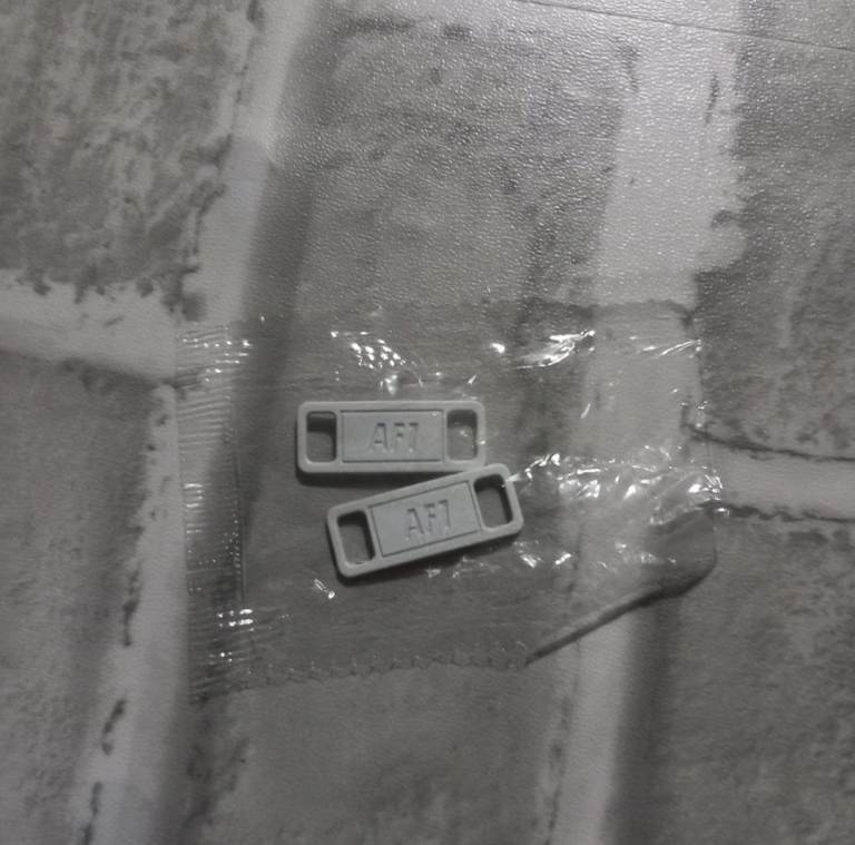 White Air Force One lace tags 