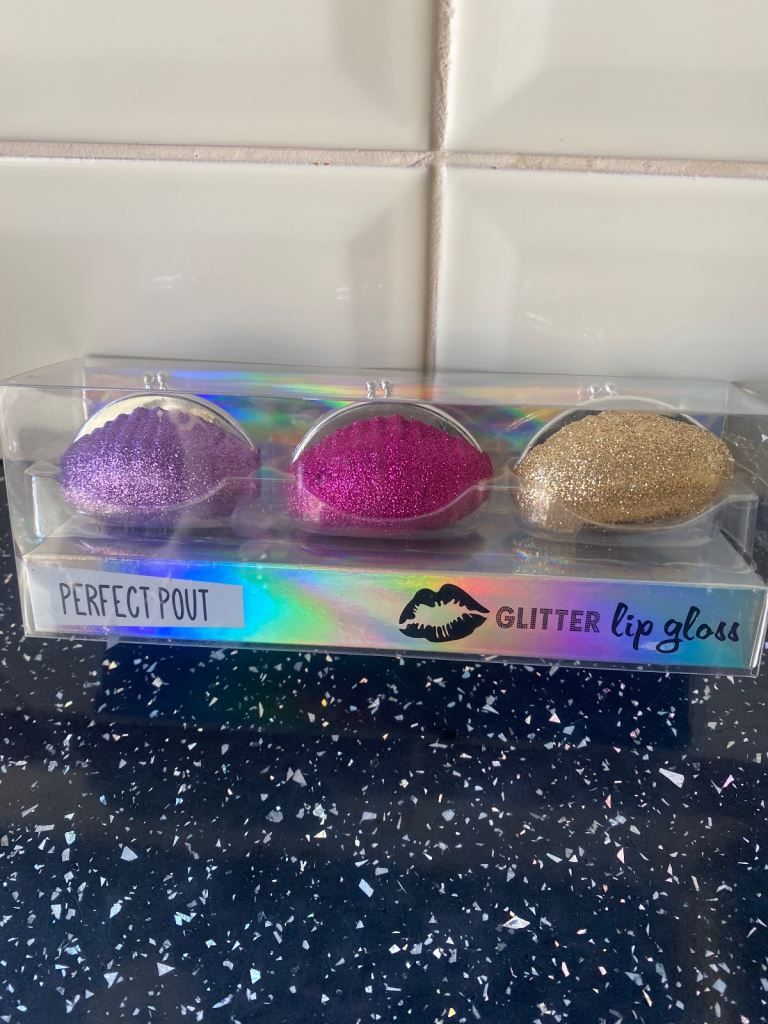 3 x glitter lip gloss new 