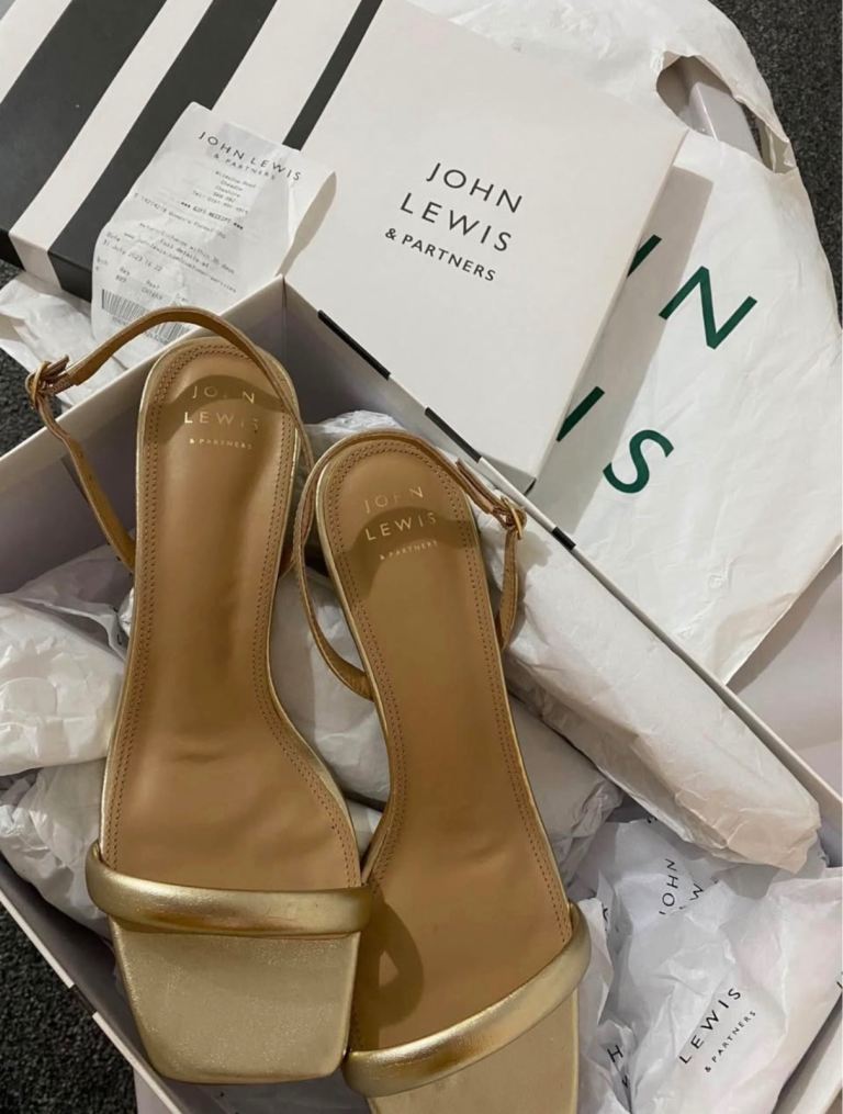 Gold kitten heels John Lewis size 8