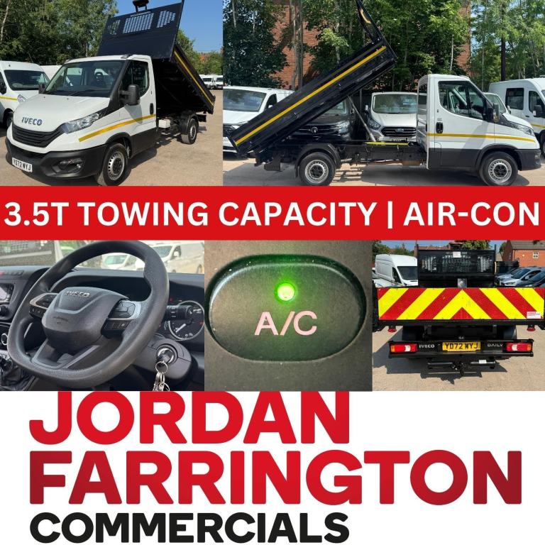 2022 72 Reg IVECO DAILY RWD SRW SINGLE CAB STEEL BODY TIPPER WITH AIRCON +CRUISE