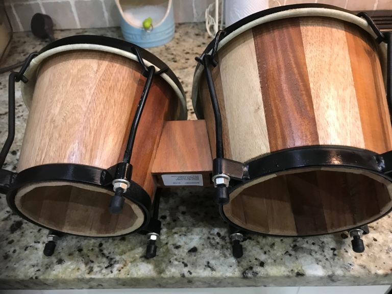 Vision Music Bongo Set, a high-quality wooden percussion pair, ideal for beginners/students.