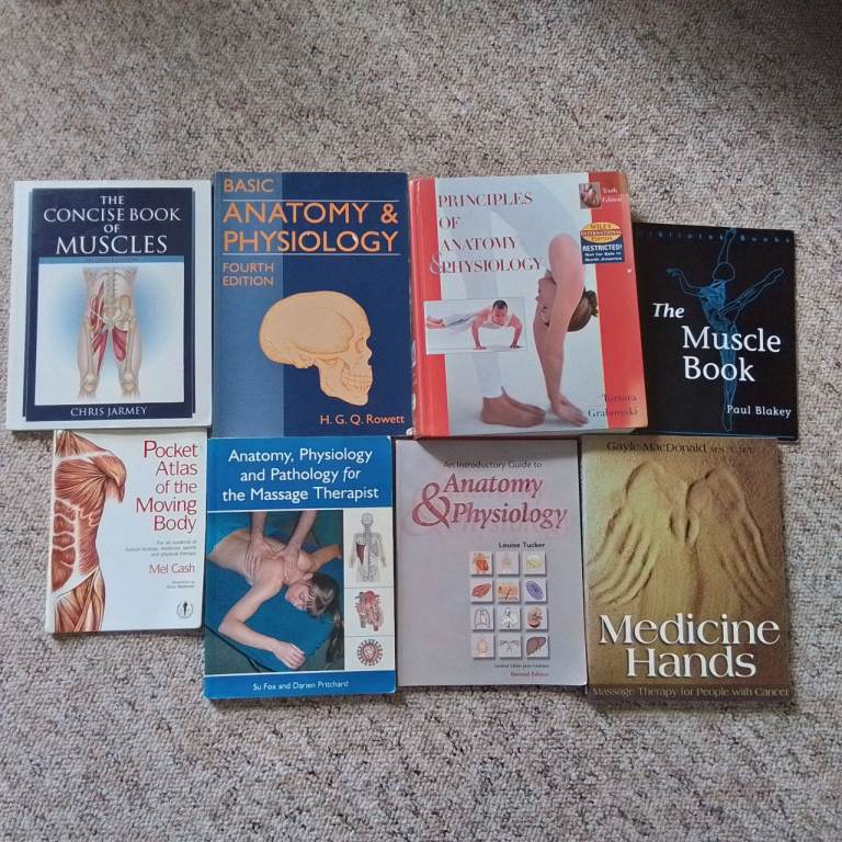 Anatomy & Physiology Books - Good Condition - for massage course or other