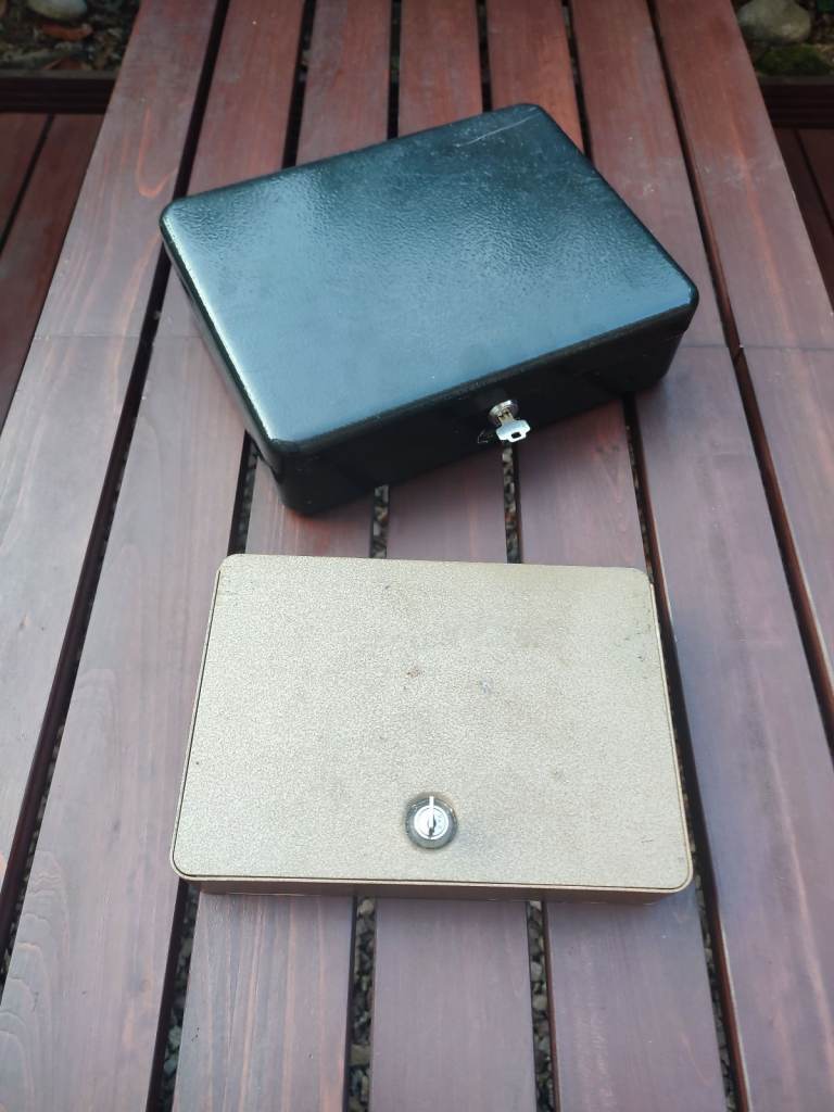 Two Metal Document Lock Boxes