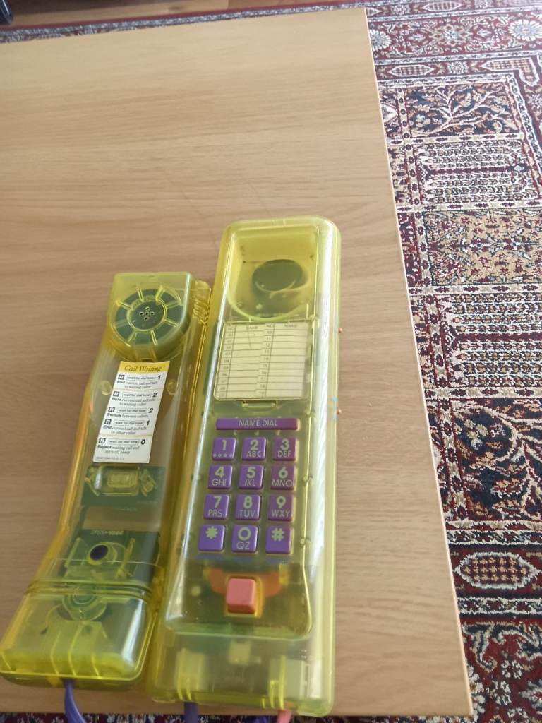 Vintage Swatch Vintage Yellow Transparent Corded Phone – Good Condition