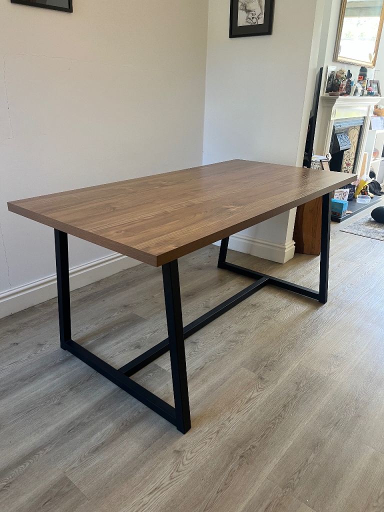 Habitat Nomad 160cm Dining Table Metal Legs