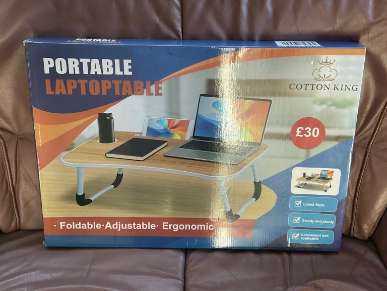 Portable Laptop Table - Cotton King - Black - Brand New in Box
