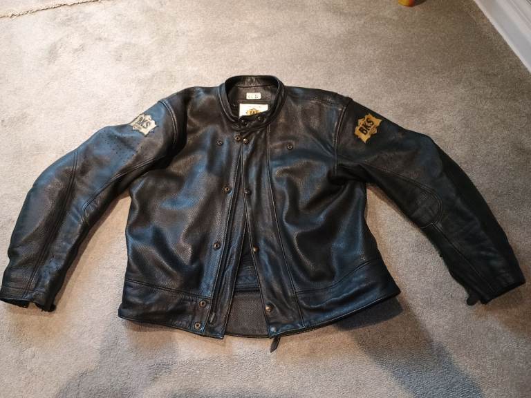 BKS hand made 2 piece leather suit size Large