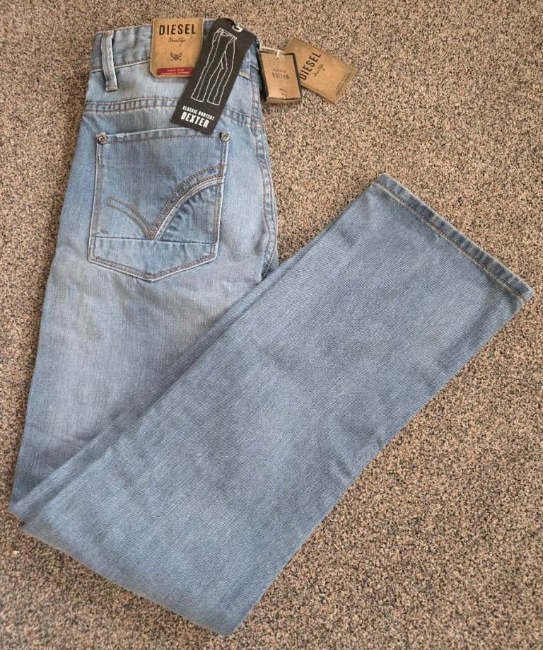 Diesel Dexter Classic Bootcut Jeans – Light Blue Denim w28 L30 NEW WITH TAGS