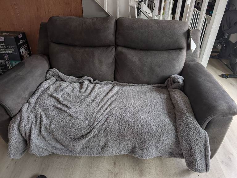 2 seater and 3 electric seater sofa suede
