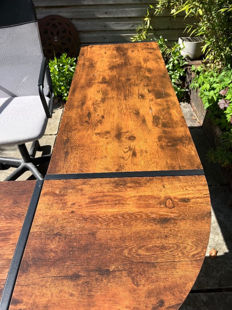 Large L-Shaped Desk with Metal Frame - Good Condition