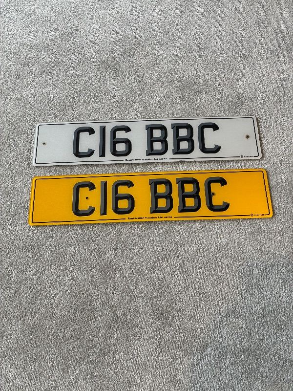C16 BBC Number plate for sale. 
