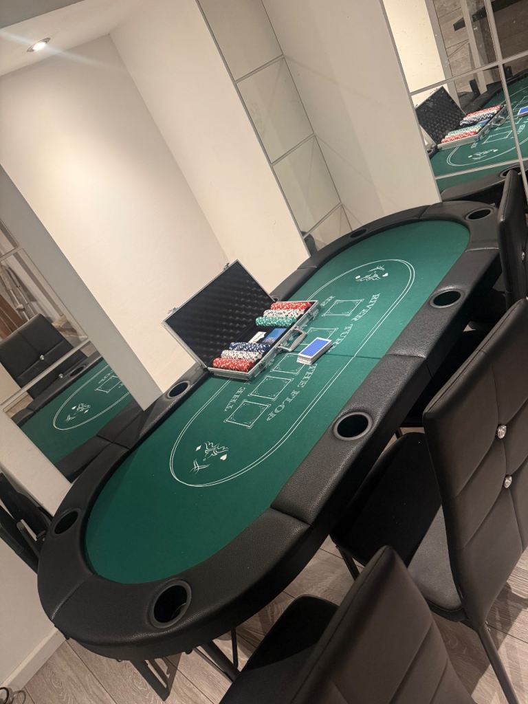 Poker Table with Chips and Case – As Good As New