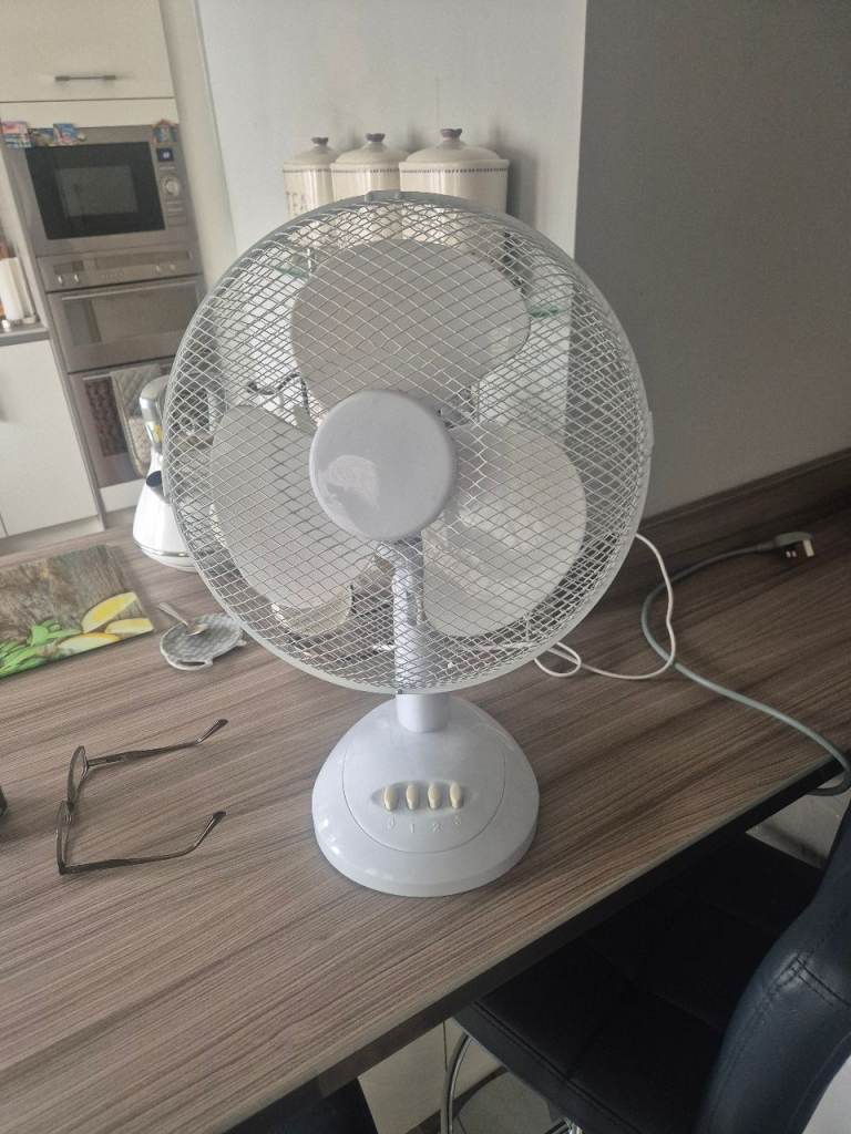 Challenge FT-30A Desk Fan – White, Good Condition