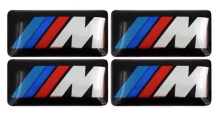 4 x BMW M SPORT ALLOY WHEEL BADGE STICKERS 17mm x 9mm