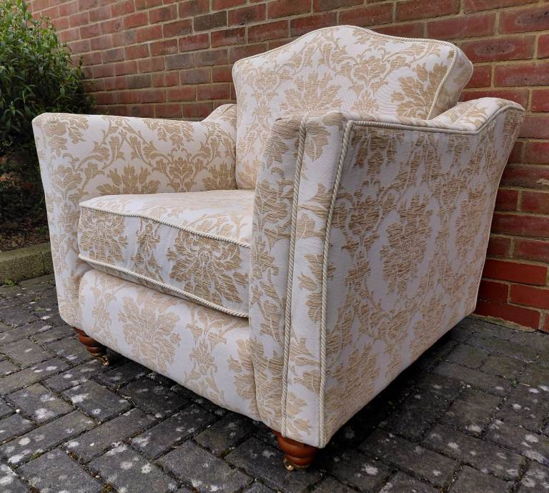 Sofa Sofa Balmoral Fabric Armchair Damask Oatmeal 