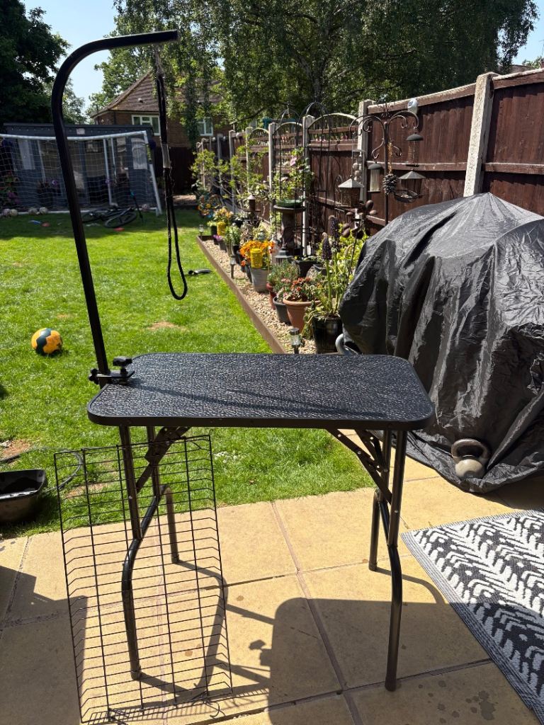 Folding dog grooming table
