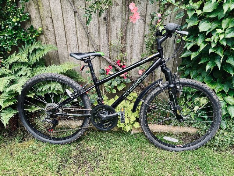 Probike Stealth Kids Mountain Bike - 24 inch Wheels, Black