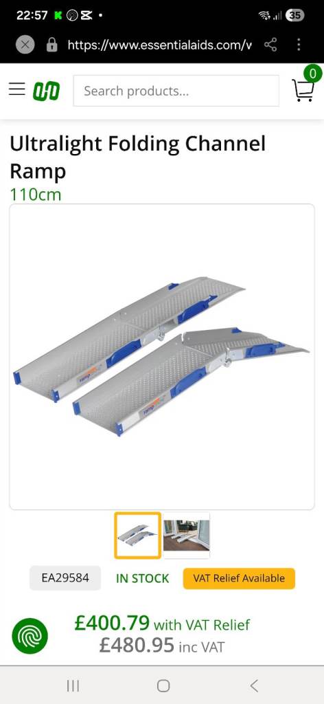 Mobility Access Portable Ramp Ultralight Folding Channel 110 cm wheelchair