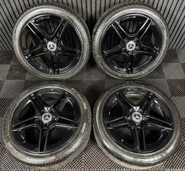 18'' GENUINE MERCEDES AMG A CLASS BLACK CLA B ALLOY WHEELS TYRES ALLOYS W177