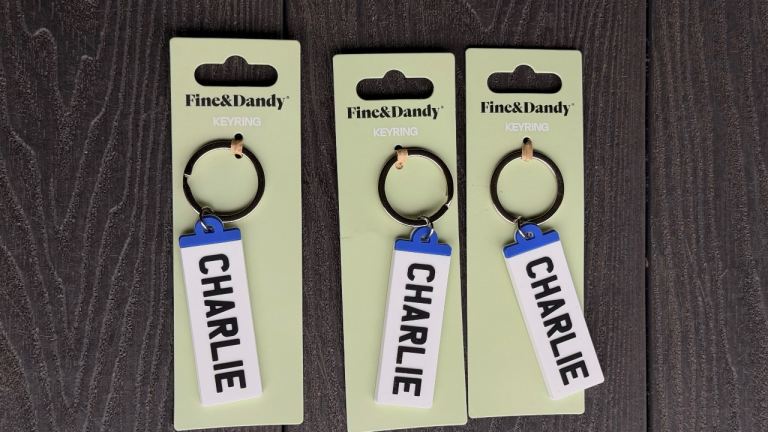 3X Fine&Dandy CHARLIE Name Tag Keyring