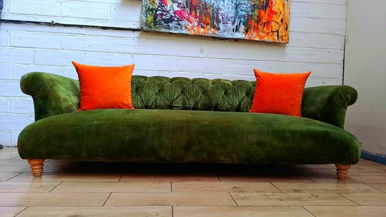SALE! Loaf Dixie large sofa in leafy green velvet RRP £2800