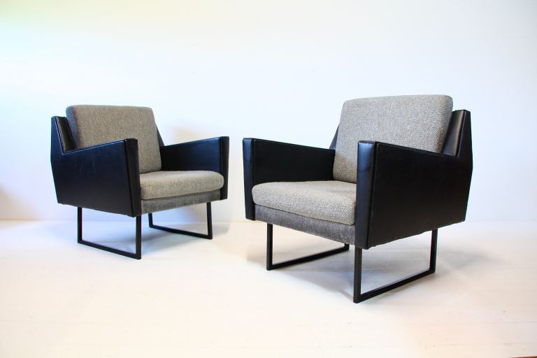 Pair of Mid Century Czech Armchairs Retro Vintage 1960s