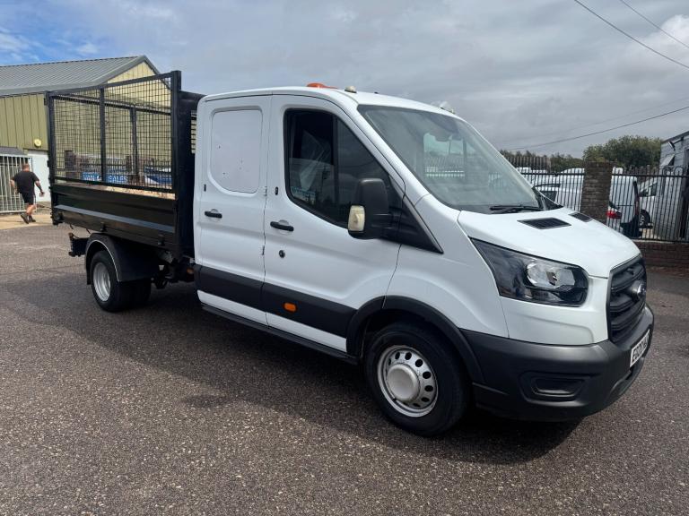 2020 Ford Transit 350 2.0 EcoBlue 130ps CREW Cab CAGED TIPPER FSH WET BELT CHANGE TWIN REAR  CHAS...