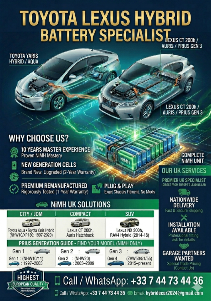 Toyota Prius Hybrid Battery Replacement | Lexus CT200h Auris Yaris Aqua | Repair & Supply UK