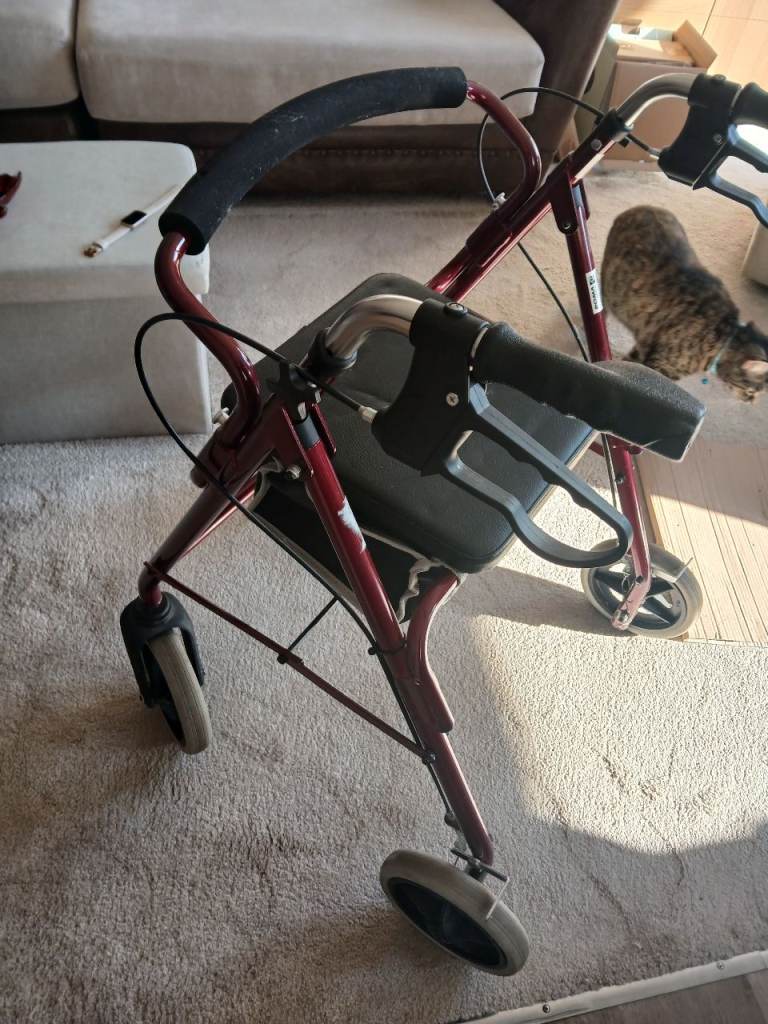 Sturdy Red Mobility Walker Aid – Good Condition