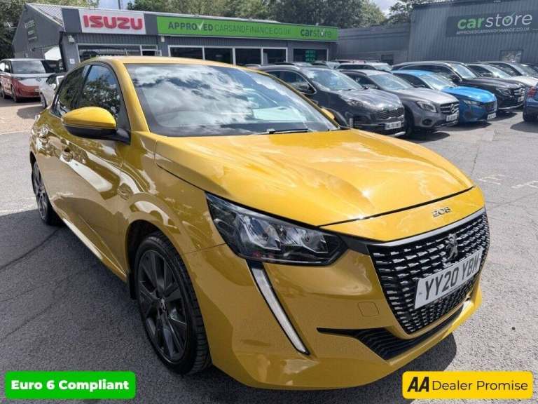 2020 Peugeot 208 Yellow 1.2 PureTech Allure Premium, 64,000 miles, Euro 6, Automatic, Sat na Hatc...