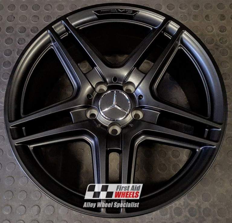 R121BS Swap MERCEDES C CLASS 4x 18 inch GENUINE AMG IV SATIN BLACK ALLOY WHEELS