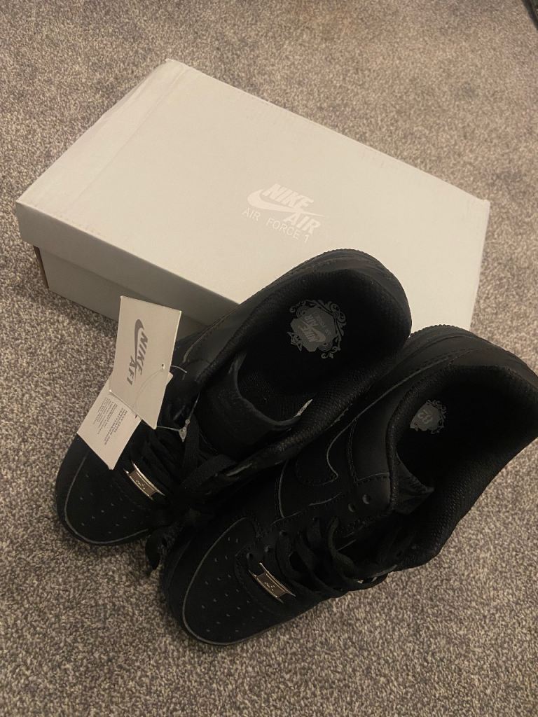 Nike Air Force 1 '07 Black Trainers - UK Size 6, Brand New