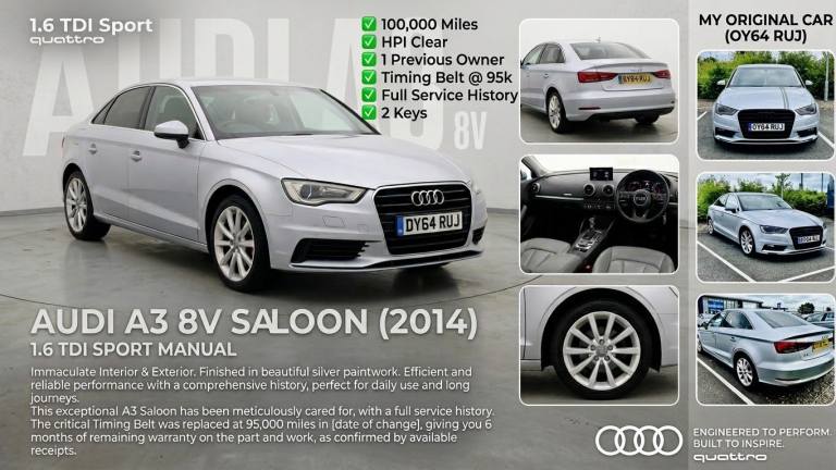 Audi A3 TDI Sports | ULEZ | HPI Clear