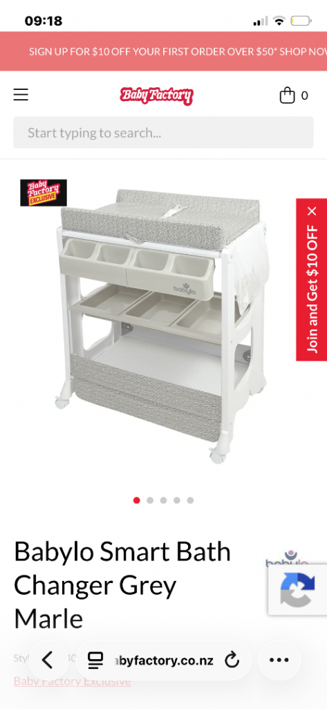 Babylo Smart Bath Changer Grey Marle – New Condition