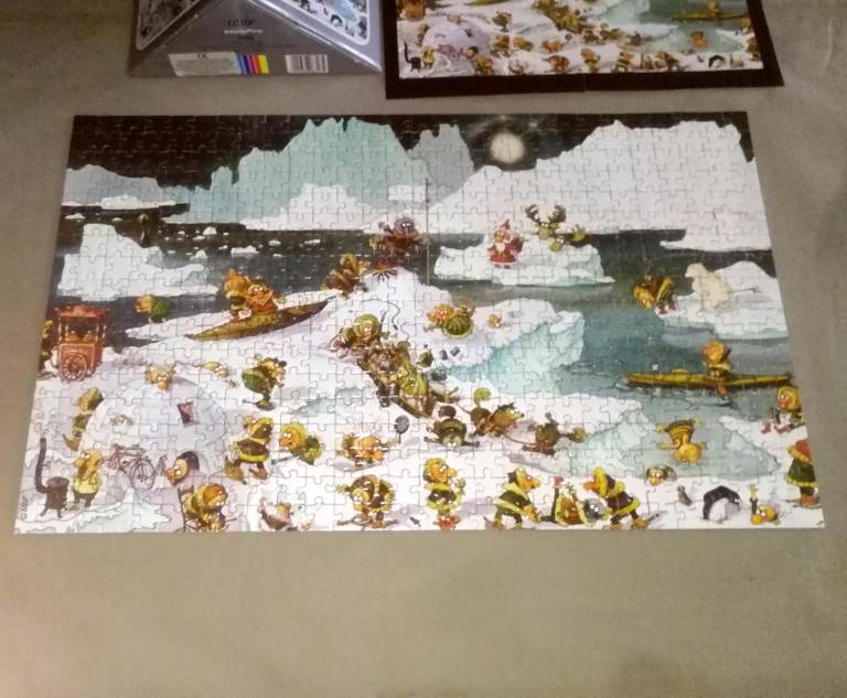 Heye Jigsaw Puzzle Loup Eskimo Party 500 Pieces Complete With Poster & Box 1974