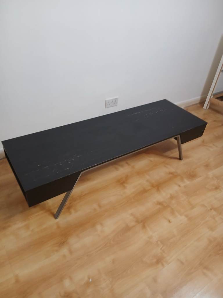 Ikea Coffee Table Black Bankas Vintage Retro Large Sleek Design Slim Line Low Profile 13739 Rare