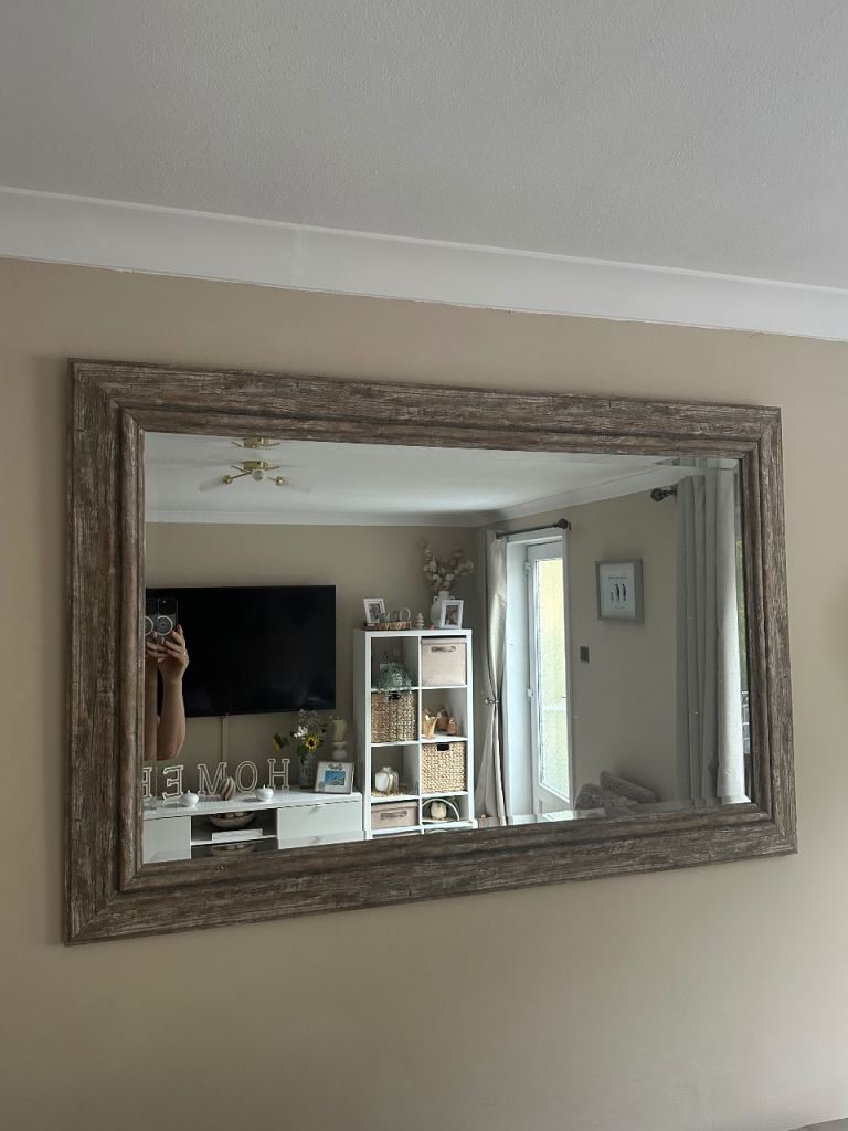 Large Wood Framed Wall Mirror in VGC