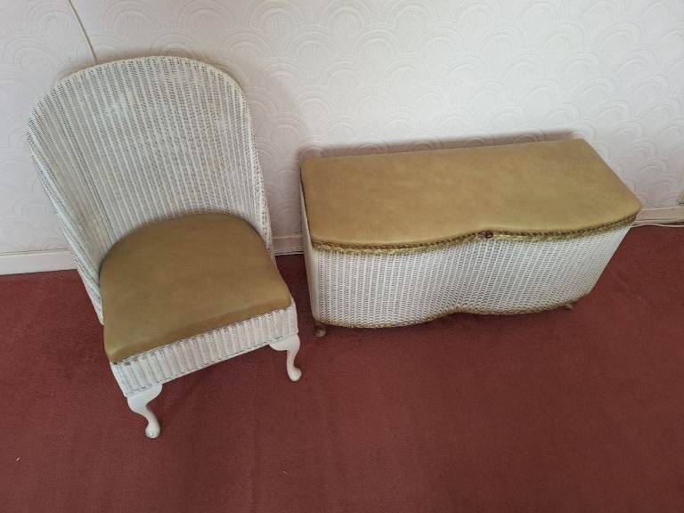 Vintage Lloyd Loom Chair and Ottoman