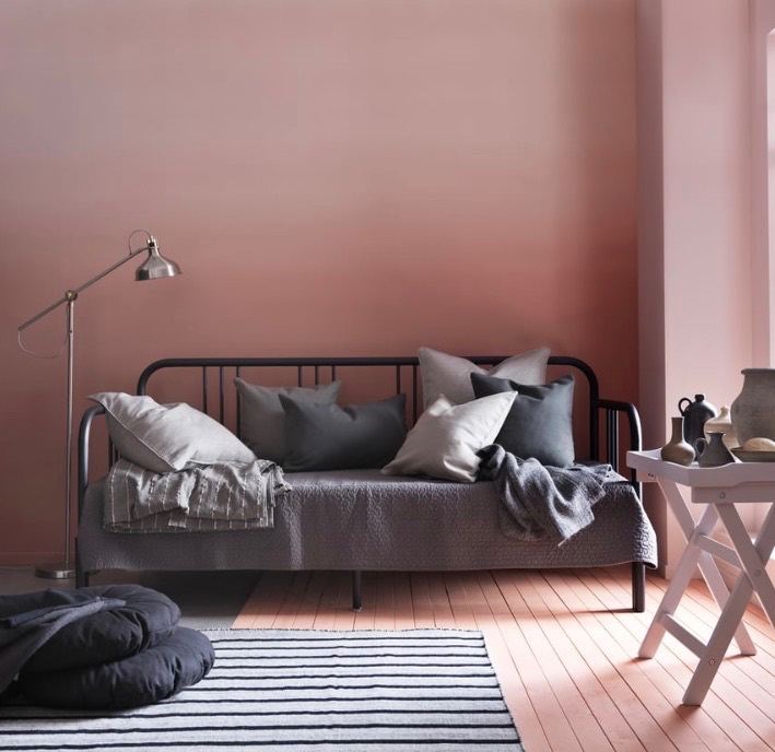 Classic timeless black metal Ikea day bed sofa bed / RRP £249
